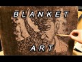 【ブランケットアート】毛の光の反射を利用して、毛布に『ヴェノム』描いてみた